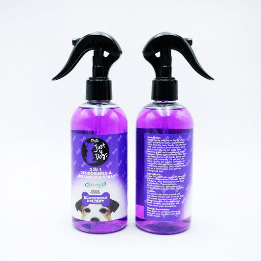 JUST 4 DOGS 2IN1 DEO&DETANGLE SPRAY BLUEBERRY