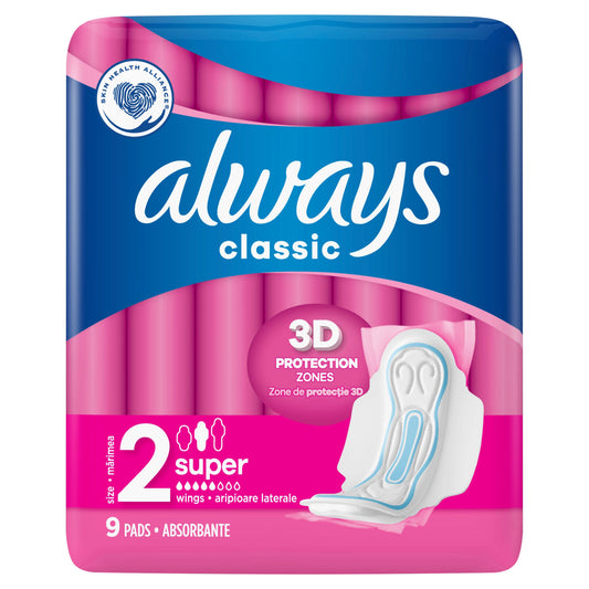 ALWAYS MAXI CLASSIC LONG PLUS PADS 9S