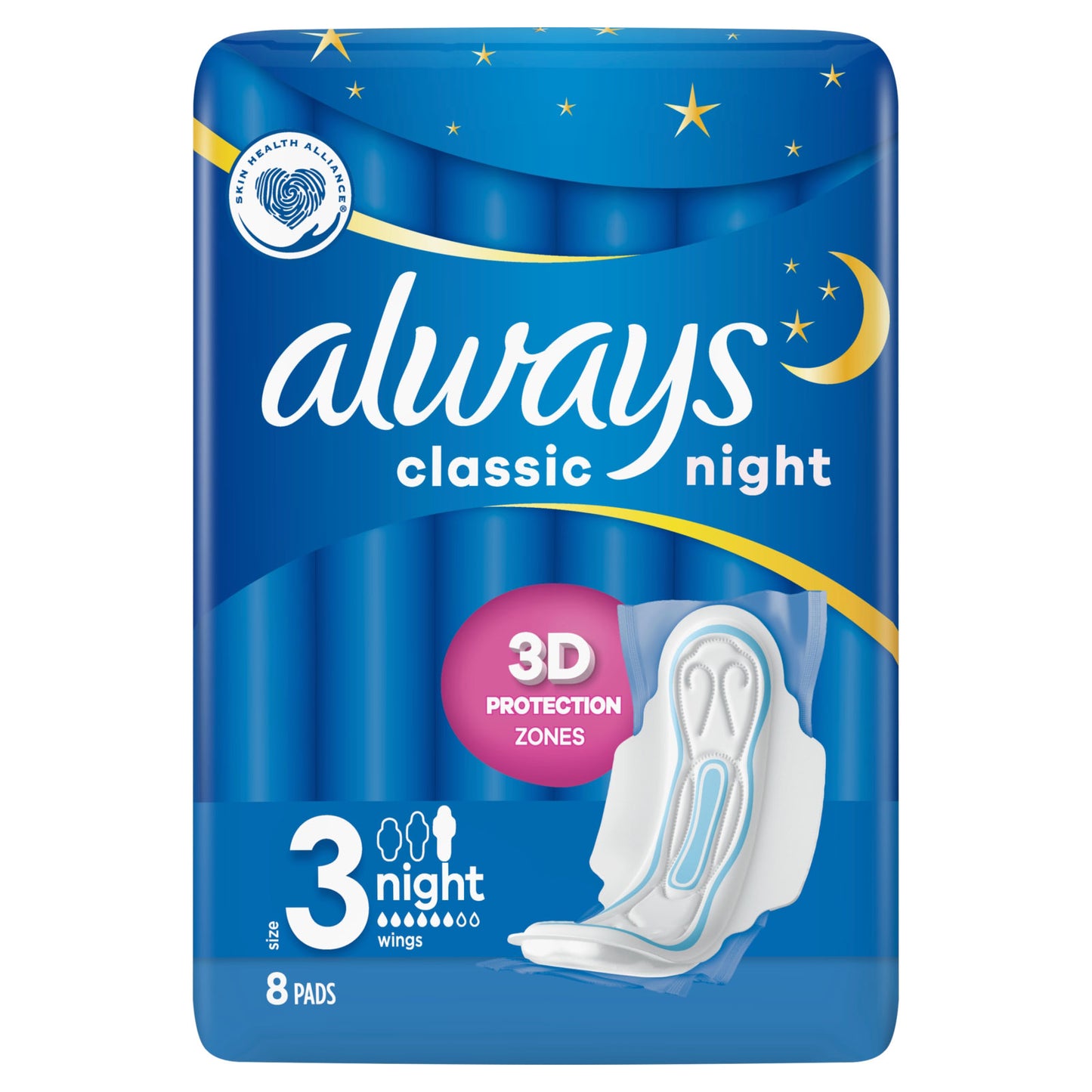 ALWAYS MAXI CLASSIC NIGHT 8S SIZE 3 WITH WINGS