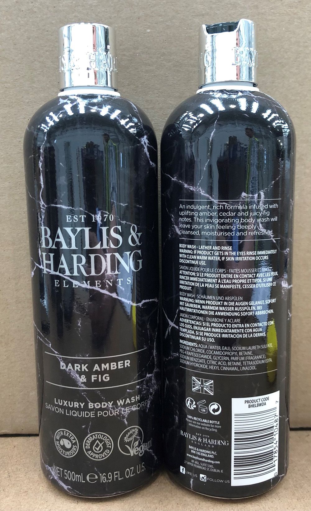 BAYLIS & HARDING ELEMENTS BODY WASH 500ML DARK AMBER & FIG