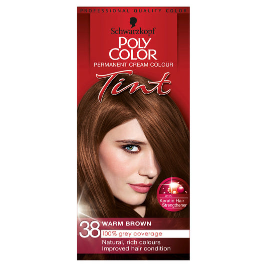 SCHWARZKOPF POLY TINT HAIR DYE MED WARM BROWN(80)