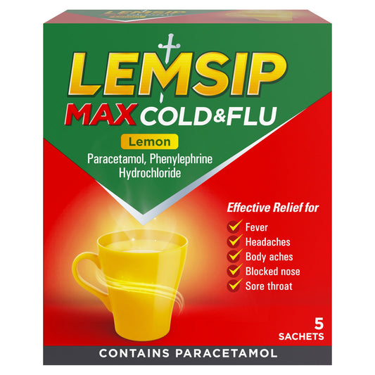 LEMSIP MAX COLD&FLU SACHETS LEMON 01/11/26