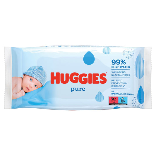 HUGGIES BABY WIPES 56S PURE (UK/FR/NL/BE/CH/AT/IT/ES/PT/DE/DK/FI/SE/NO/CZ...)