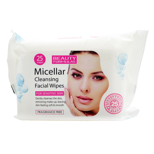 BEAUTY FORMULAS MICELLAR BIODEGRADABLE WIPES 25S