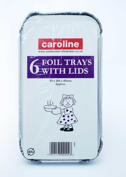 CAROLINE FOIL TRAY WITH LIDS RECTANGULAR N1002