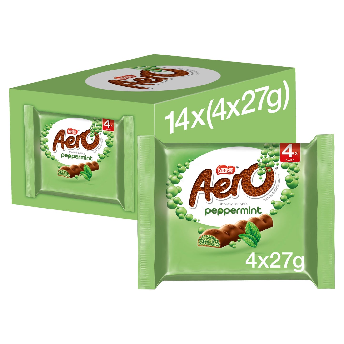 NESTLE AERO BUBBLE BAR PEPPERMINT 4PK 11/25