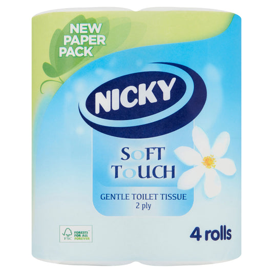 TT NICKY SOFT TOUCH 4-ROLL 2-PLY (4X10) WHITE - PAPER PACK - P