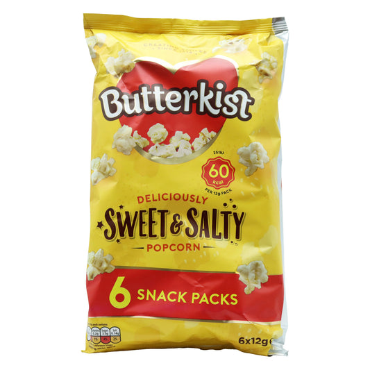 BUTTERKIST SWEET & SALTED POPCORN 6PACK 31/11/25