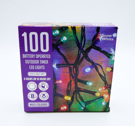 XMAS LIGHTS LED B/O TIMER MULTI COLOUR 100B