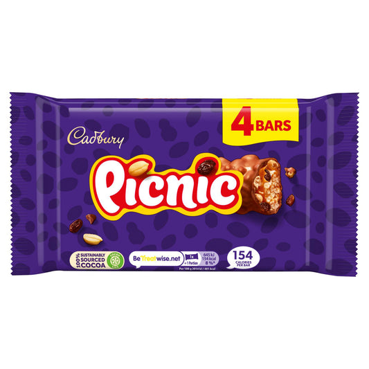 CADBURY PICNIC CHOCOLATE MULTIPACK 4PK 07/11/25