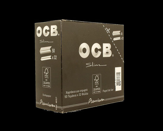 OCB ROLLING PAPERS KING SIZE SLIM BLACK 50PK