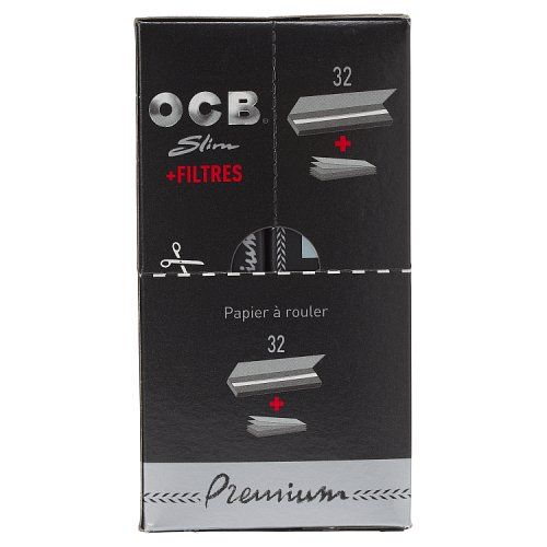 OCB ROLLING PAPERS PREMIUM SLIM 24PK PLUS TIPS (32 PAPERS / PACK)