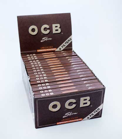 OCB VIRGIN PAPERS & TIPS UNBLEACHED SLIM (R)