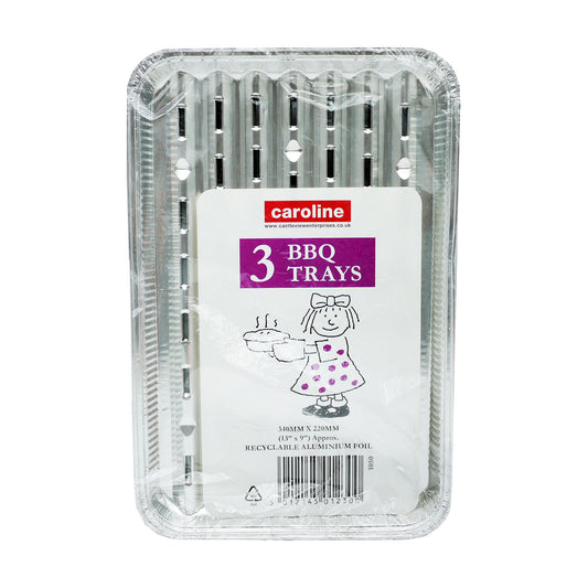 CAROLINE BBQ TRAYS 13" X 9"  3PK(S)