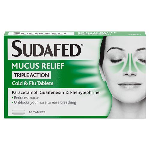 SUDAFED MUCUS TRIPLE ACTION COLD/FLU TABS 16S
