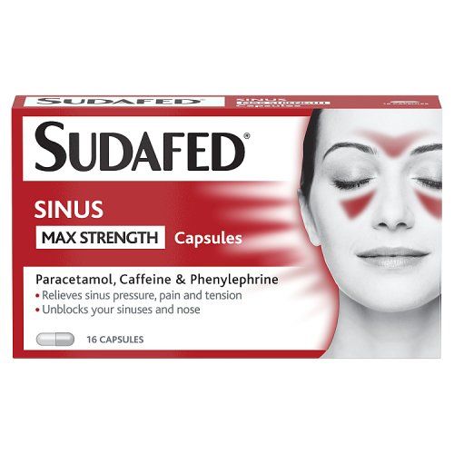 SUDAFED SINUS MAX STRENGTH CAPS 16S