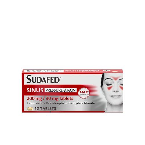 SUDAFED SINUS PRESSURE & PAIN TABS 12S