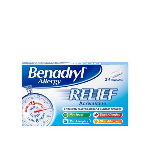 BENADRYL ALLERGY RELIEF CAPS 24'S