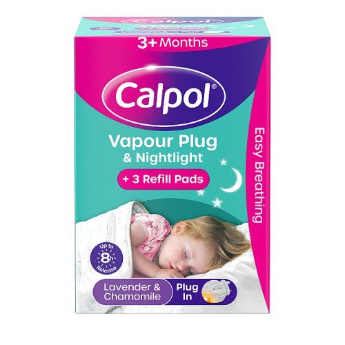 CALPOL VAPOUR PLUG LAVENDER AND CHAMOMILE NIGHTLIGHT AND 3 REFILL PADS