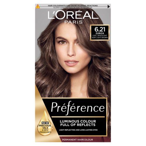 L'OREAL PREFERENCE 6.21 ZURICH (COOL IRREDESCENT VERY LIGHT BROWN)