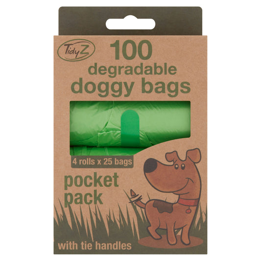 TIDYZ DEGRADE DOGGY WASTE BAGS 4X25'S   B1459(D)