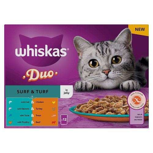WHISKAS DUO SURF & TURF IN JELLY 12X85G