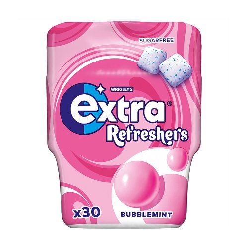 WRIGLEYS EXTRA REFRESHERS BUBBLEMINT 30 PIECE BOTTLE 67G