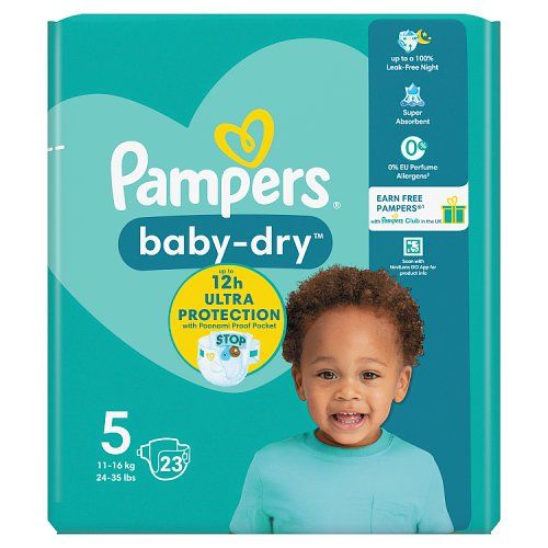 PAMPERS BABY-DRY NAPPIES SIZE 5 23