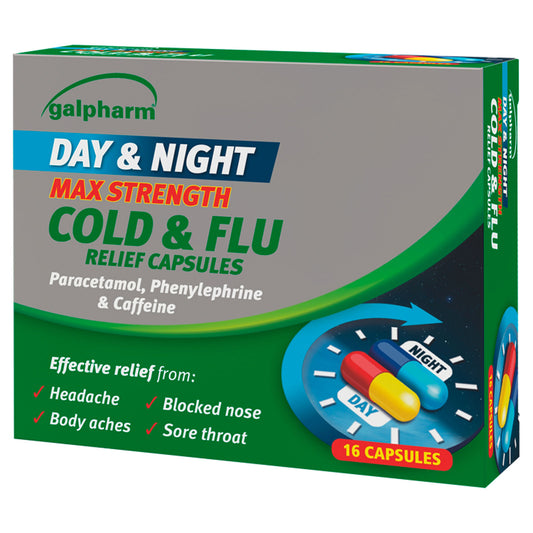 GALPHARM COLD & FLU CAPLET DAY&NIGHT MAX 05/27