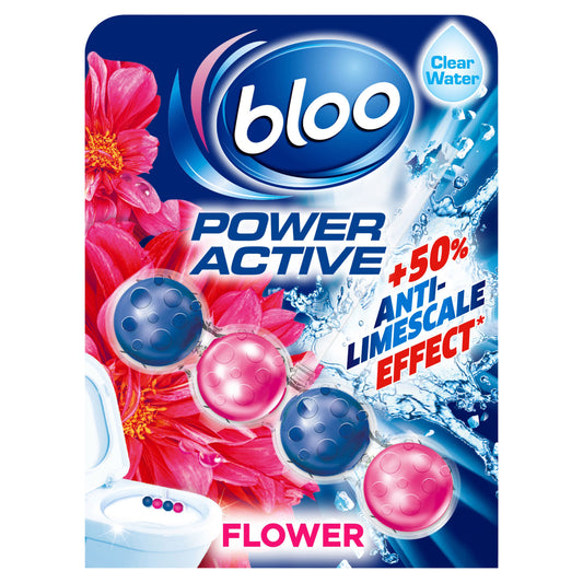 BLOO POWER ACTIVE CLEAR WATER TOILET BLOCK FLOWER