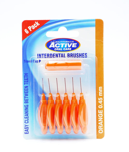 ACTIVE INTERDENTAL BRUSHES 6PK 0 45MM