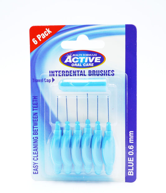 ACTIVE INTERDENTAL BRUSHES 6PK 0.60MM