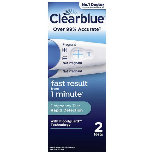 CLEARBLUE VISUAL RAPID PREGNANCY TEST 2CT
