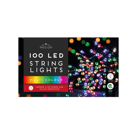 XMAS LIGHTS LED MULTI COLOUR MAINS 100B