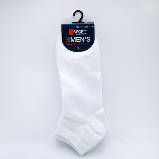 SOCKS MENS TRAINER WHITE (R)