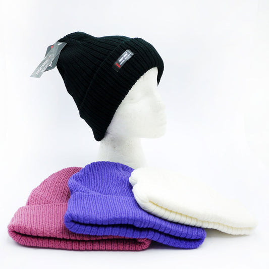 HAT LADIES RIBBED LINED ASST (R)