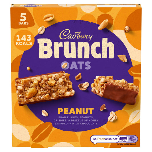 CADBURY BRUNCH BAR PEANUT 5PK 31/10/25