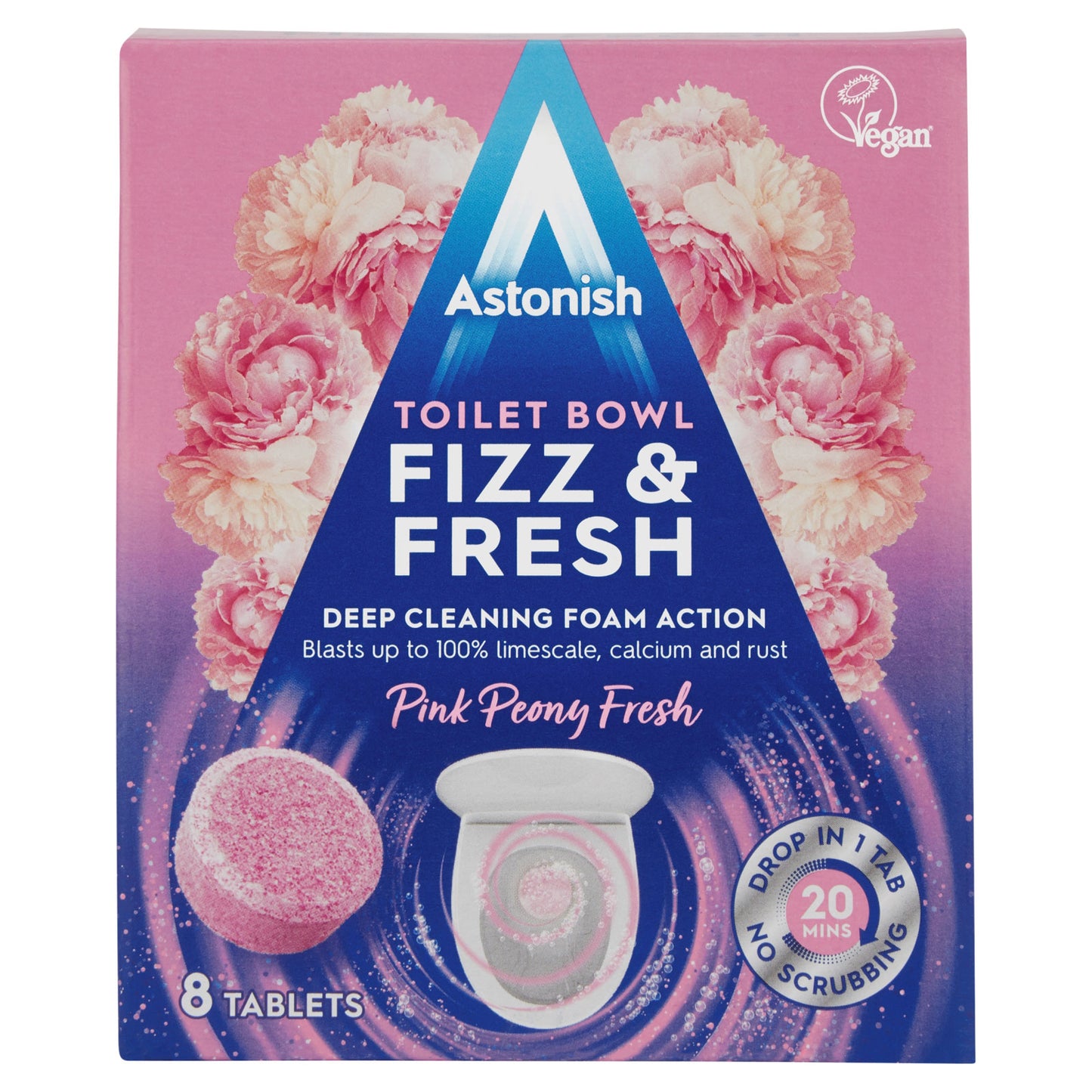 ASTONISH TOILET BOWL FIZZ&FRESH TABS PINK 10/04/28