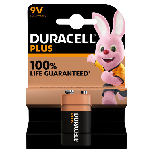 DURACELL PLUS BATTERIES 100% EXTRA POWER 9V 1PK