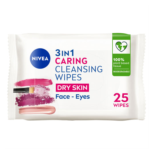NIVEA BIODEGRADABLE WIPES 25S 3IN1 DRY SKIN