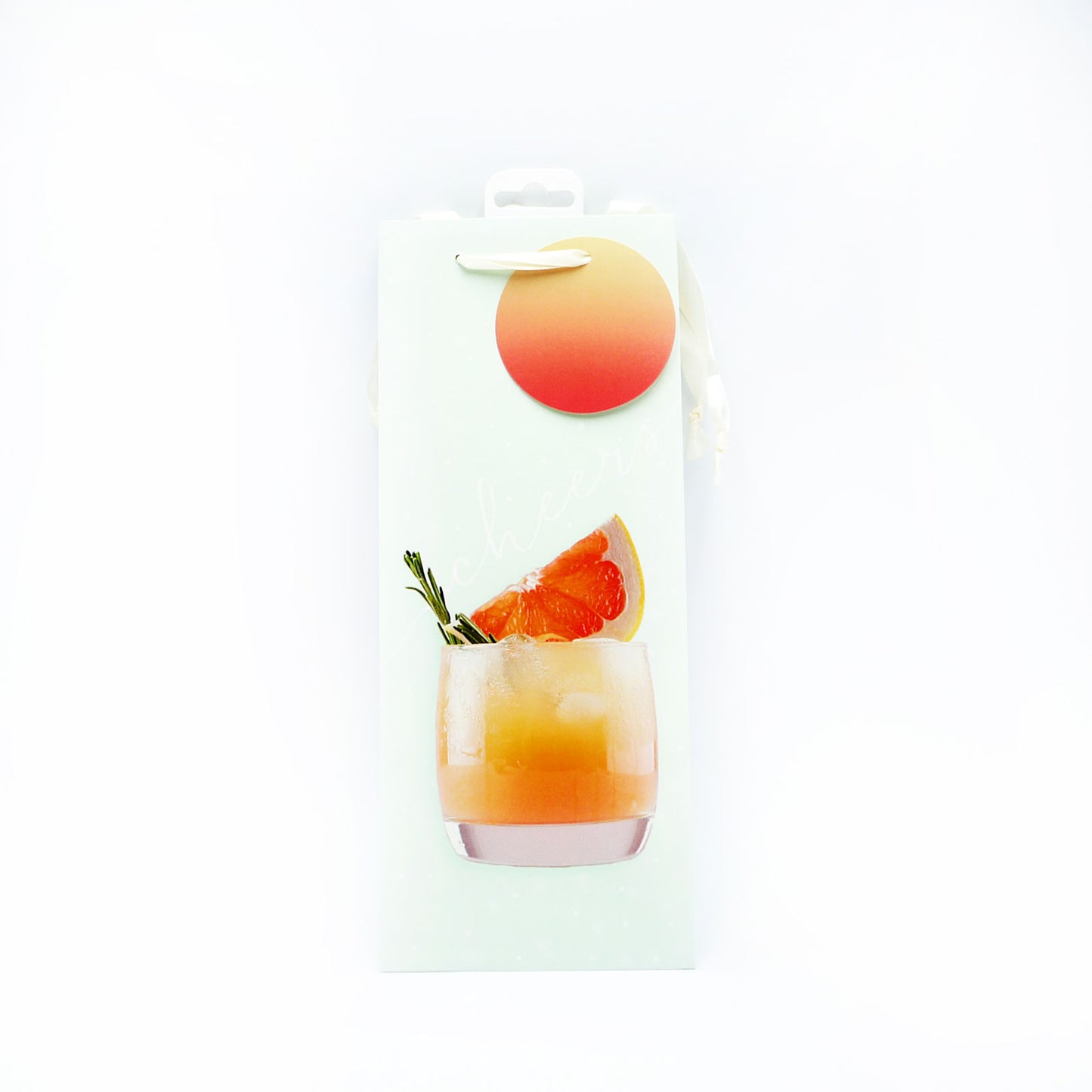 TESCO GIFT BAG BOTTLE GREEN & ORANGE CHEERS(C)