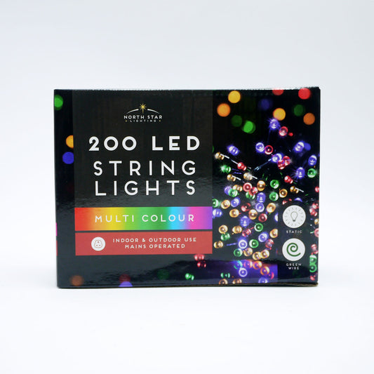 XMAS LIGHTS LED MULTI COLOUR MAINS 200B