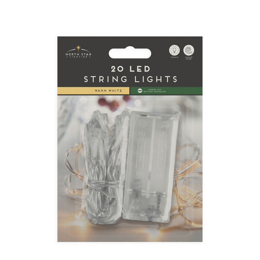 XMAS LIGHTS BATTERY OP WARM WHITE 20B