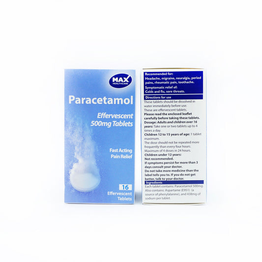 MAX EFFERVESCENT PARACETAMOL TABLETS  10/27