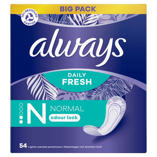 ALWAYS DAILIES LINERS NORMAL UNSCENTED 54CT