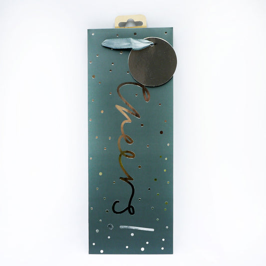 TESCO GIFT BAG BOTTLE GREY SILVER CHEERS(C)