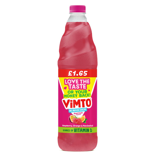 VIMTO CORDIAL RASP/ORGE/PASSION PM £1.65 02/26