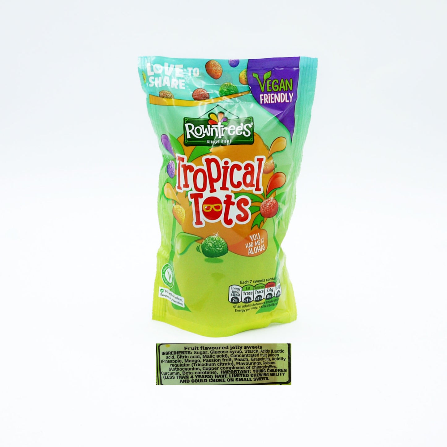 ROWNTREES JELLY TOTS TROPICAL POUCH(VG)08/25