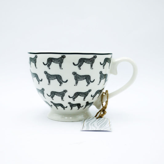 MUG PORCELAIN FOOTED LEOPARD(C)
