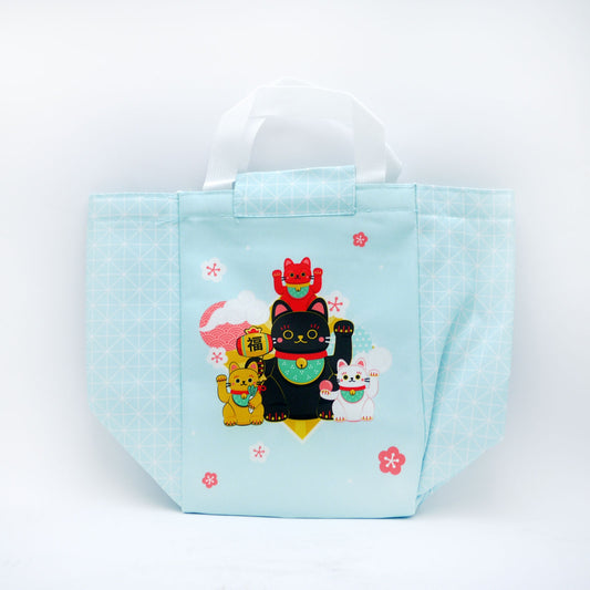 LUNCH BAG COOL BAG FOLD OVER LUCKY CAT (C)
